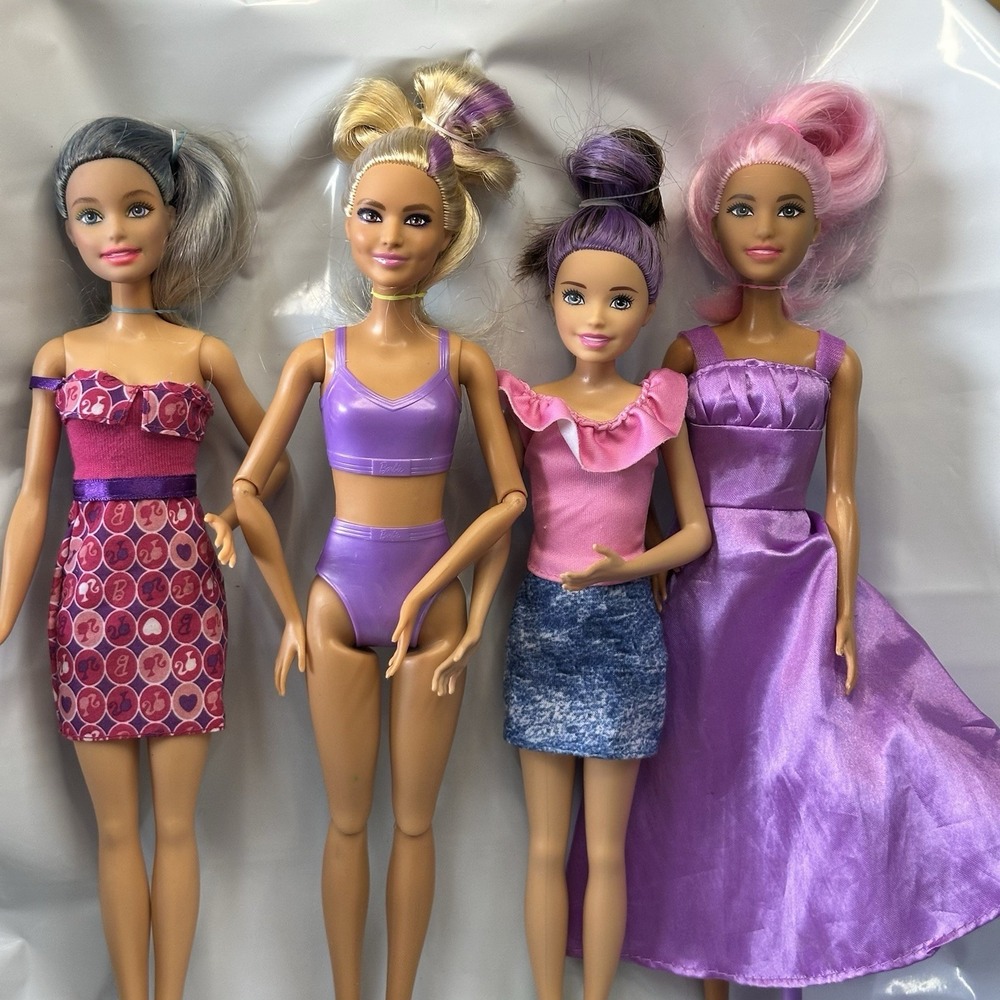 Mattel Fashion Barbie Dolls Lot of 4 2015-2018 Pink And Purple Prosthetic Leg‎